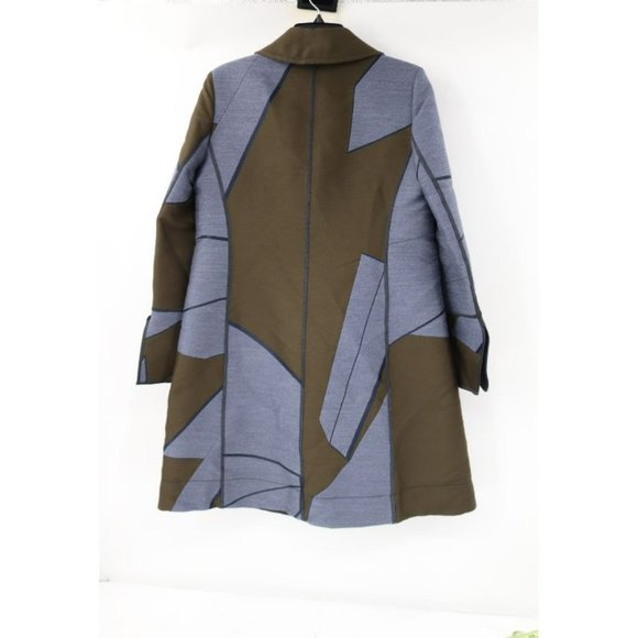 piazza sempione coat womens 42 wool blend geometric‎ colorblock button up jacket - Picture 6 of 16